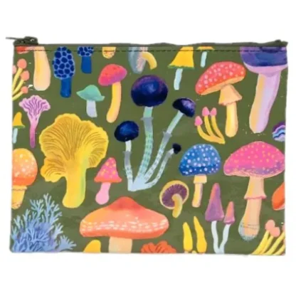 Blue Q Recycled Zipper Pouch - Mushrooms - Little Painter Art | Exploring the Endless Possibilities of Art New