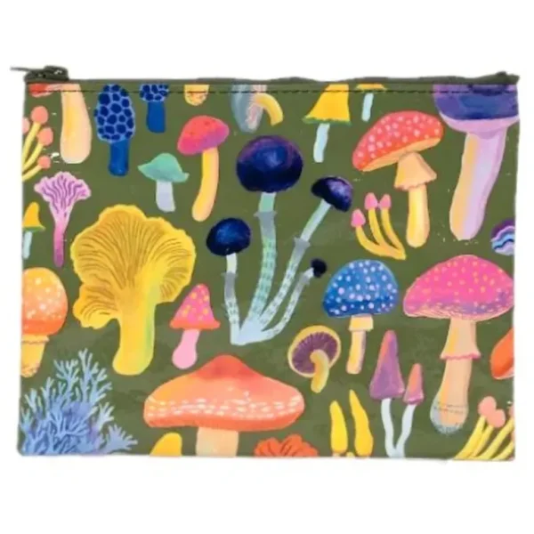 Blue Q Recycled Zipper Pouch - Mushrooms - Little Painter Art | Exploring the Endless Possibilities of Art New