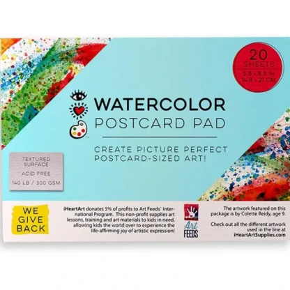 Bright Stripes iHeartArt Watercolour Postcard Pad - Little Painter Art | Exploring the Endless Possibilities of Art Store