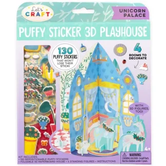Bright Stripes Let's Craft Puffy Sticker 3D Playhouse - Unicorn Palace - Little Painter Art | Exploring the Endless Possibilities of Art Cheap