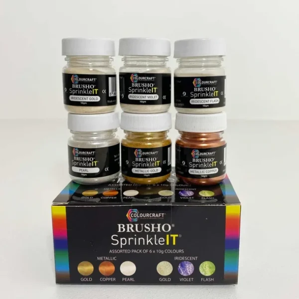 BRUSHO SprinkleIT - 6 x 10gm Assorted Colours - Little Painter Art | Exploring the Endless Possibilities of Art Store