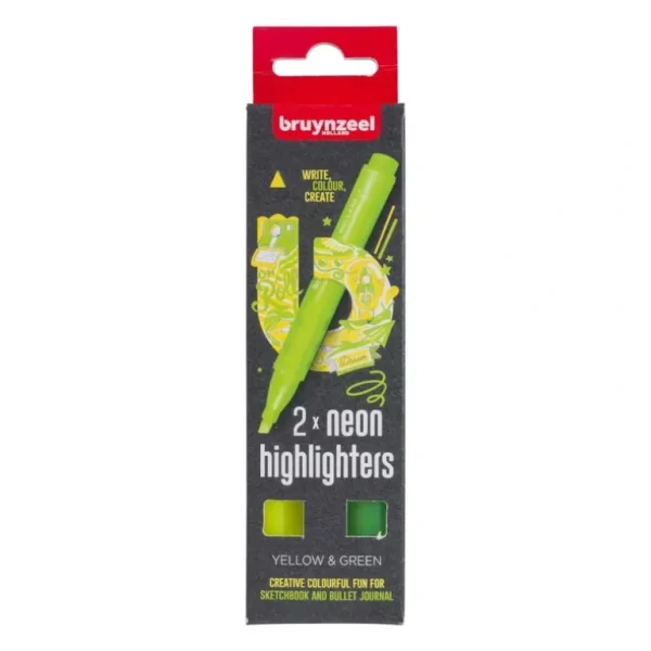 Bruynz Highlighter Set 2pk - Yellow & Green - Little Painter Art | Exploring the Endless Possibilities of Art Clearance