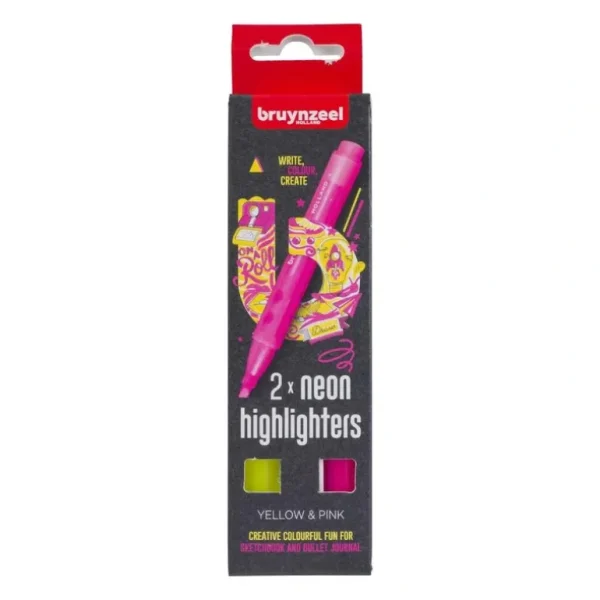 Bruynz Highlighter Set 2pk - Yellow & Pink - Little Painter Art | Exploring the Endless Possibilities of Art Best