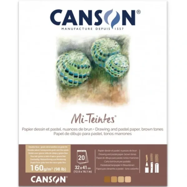 Canson Mi-Teintes Pad - 160gsm (98lb) - 32x41cm - 20 sheets - BROWN TONES - Little Painter Art | Exploring the Endless Possibilities of Art Hot