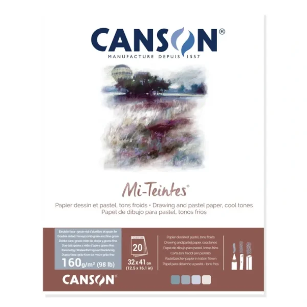 Canson Mi-Teintes Pad - 160gsm (98lb) - 32x41cm - 20 sheets - COOL TONES - Little Painter Art | Exploring the Endless Possibilities of Art Shop
