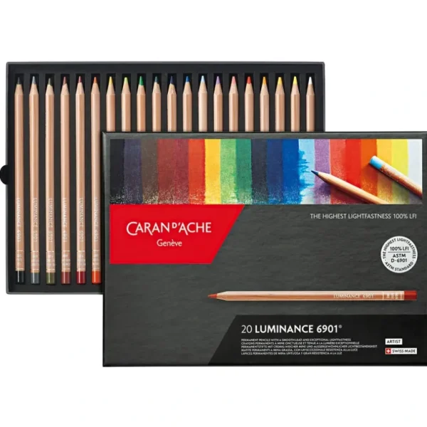 Caran d'Ache LUMINANCE 6901 Artists' Colouring Pencils - Set of 20 - Little Painter Art | Exploring the Endless Possibilities of Art Cheap