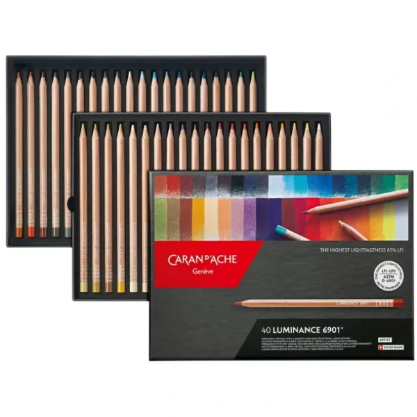 Caran d'Ache LUMINANCE 6901 Artists' Colouring Pencils - Set of 40 - Little Painter Art | Exploring the Endless Possibilities of Art Best