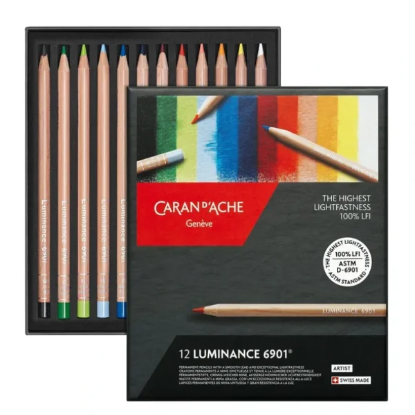 Caran d'Ache LUMINANCE 6901 Artists' Colouring Pencils - Set of 12 - Little Painter Art | Exploring the Endless Possibilities of Art Outlet