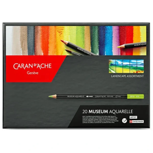 Caran d'Ache Museum Aquarelle Pencils - Landscape Colours - Set of 20 - Little Painter Art | Exploring the Endless Possibilities of Art Online