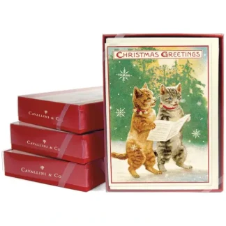 Cavallini Boxed Christmas Cards 10pk - Christmas Cats - Little Painter Art | Exploring the Endless Possibilities of Art Hot