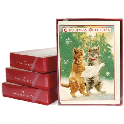 Cavallini Boxed Christmas Cards 10pk - Christmas Cats - Little Painter Art | Exploring the Endless Possibilities of Art Hot