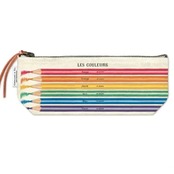 Cavallini Canvas Zipper Pouch, Mini - Coloured Pencils - Little Painter Art | Exploring the Endless Possibilities of Art Fashion