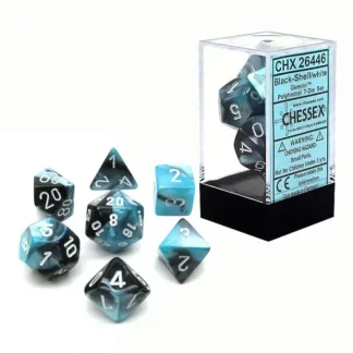 Chessex Gemini 7pc Polyhedral Dice Set - Black-Shell & White - Little Painter Art | Exploring the Endless Possibilities of Art Discount