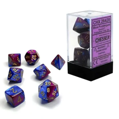 Chessex Gemini 7pc Polyhedral Dice Set - Blue-Purple & Gold - Little Painter Art | Exploring the Endless Possibilities of Art Cheap