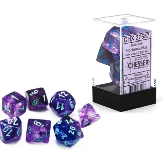 Chessex Nebula 7pc Polyhedral Dice Set - Nocturnal & Blue Luminary - Little Painter Art | Exploring the Endless Possibilities of Art Discount