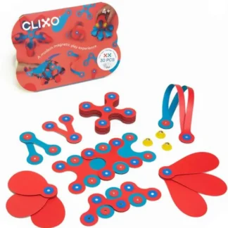 Clixo Magnetic Toy - 30pc Crew Pack, Flamingo/Turquoise - Little Painter Art | Exploring the Endless Possibilities of Art Clearance