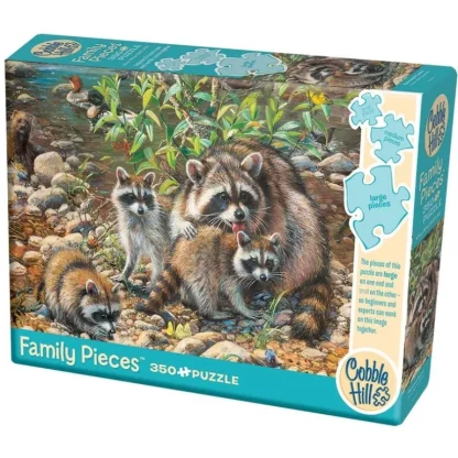 Cobble Hill 350pc Family Puzzle - Raccoon Family - Little Painter Art | Exploring the Endless Possibilities of Art Flash Sale