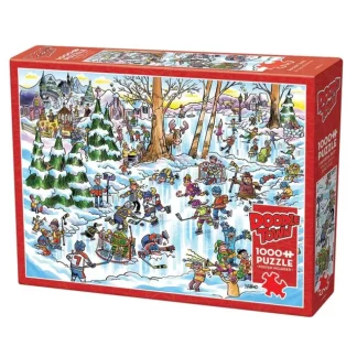 Cobble Hill 1000pc Puzzle - DoodleTown: Hockey Town - Little Painter Art | Exploring the Endless Possibilities of Art Fashion