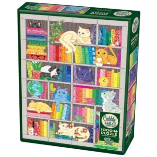 Cobble Hill 1000pc Puzzle - Rainbow Cat Quilt - Little Painter Art | Exploring the Endless Possibilities of Art Fashion