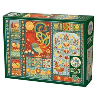 Cobble Hill 1000pc Puzzle - Scandi Chicken Quilt - Little Painter Art | Exploring the Endless Possibilities of Art New