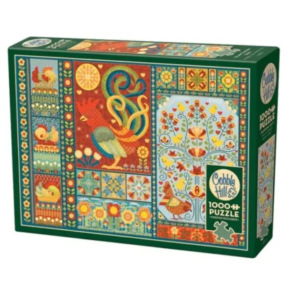 Cobble Hill 1000pc Puzzle - Scandi Chicken Quilt - Little Painter Art | Exploring the Endless Possibilities of Art New