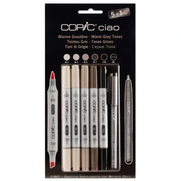 COPIC Ciao Marker 5+1 Grey Tones Set (WARM) - Little Painter Art | Exploring the Endless Possibilities of Art Cheap