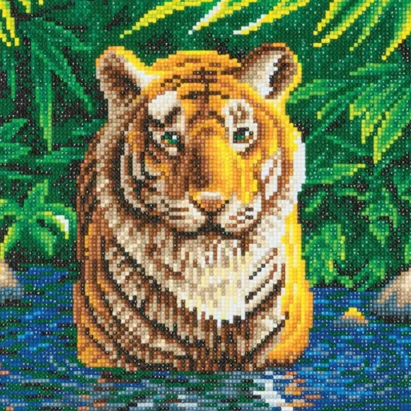 Craft Buddy DIY Crystal Art Medium Framed Kit - Tiger Pool - Little Painter Art | Exploring the Endless Possibilities of Art Flash Sale