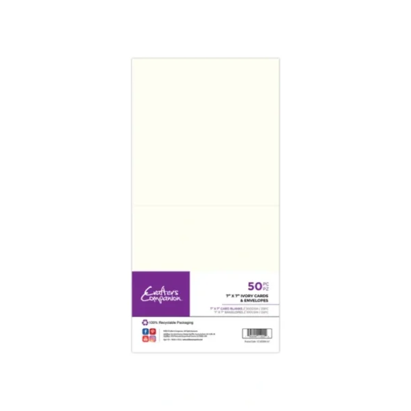 Crafter's Companion 7" x 7" Ivory Card & Envelopes - 50 Pack - Little Painter Art | Exploring the Endless Possibilities of Art Online