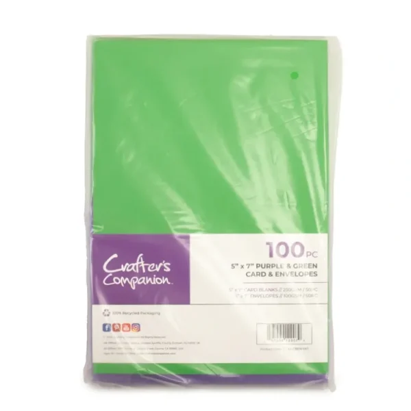 Crafter's Companion - 5"x7" Purple & Green Card & Envelopes 100pc - Little Painter Art | Exploring the Endless Possibilities of Art Cheap