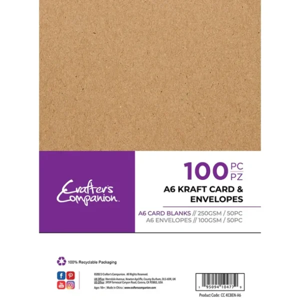 Crafter's Companion A6 Kraft Card & Envelopes - 100 Piece - Little Painter Art | Exploring the Endless Possibilities of Art Fashion