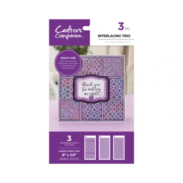 Crafter's Companion Stencil Set - Interlacing Trio - Little Painter Art | Exploring the Endless Possibilities of Art Sale