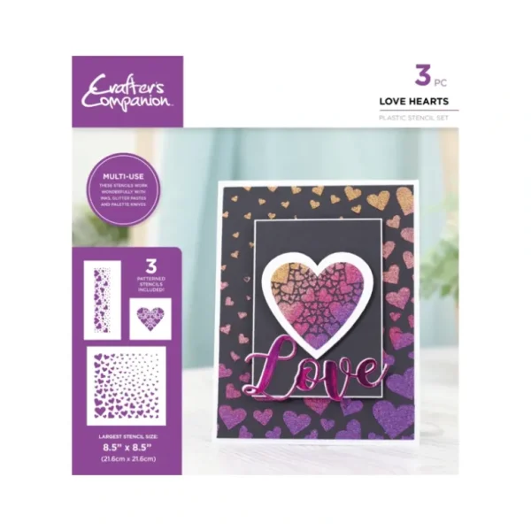 Crafters Companion Stencil Set - Love Hearts - Little Painter Art | Exploring the Endless Possibilities of Art Flash Sale