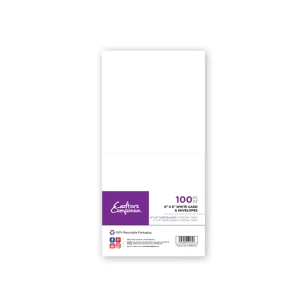 Crafter's Companion 6"x 6" White Card & Envelopes - 100 Piece - Little Painter Art | Exploring the Endless Possibilities of Art Clearance