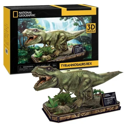 CubicFun National Geographic 52pc 3D Puzzle - T-Rex Dinosaur - Little Painter Art | Exploring the Endless Possibilities of Art New