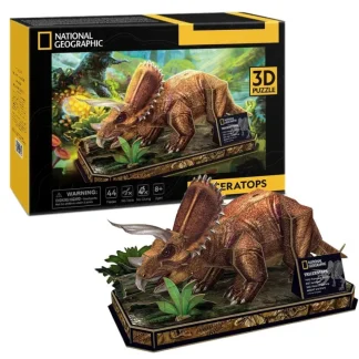 CubicFun National Geographic 44pc 3D Puzzle - Triceratops Dinosaur - Little Painter Art | Exploring the Endless Possibilities of Art Best