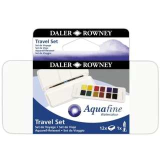 Daler-Rowney Aquafine 12 Half Pan Travel Set - Little Painter Art | Exploring the Endless Possibilities of Art Fashion