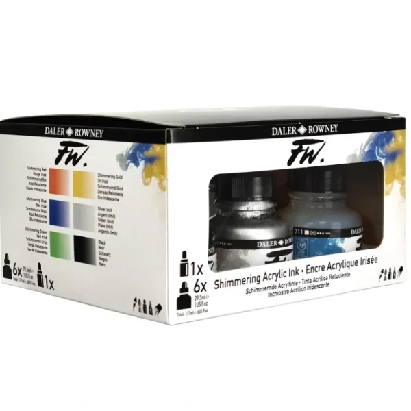 Daler-Rowney FW Ink Shimmering Colour Set - Little Painter Art | Exploring the Endless Possibilities of Art Cheap