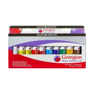 Daler-Rowney Georgian Water Mixable Oil Set - 10 x 37ml Tubes - Little Painter Art | Exploring the Endless Possibilities of Art New