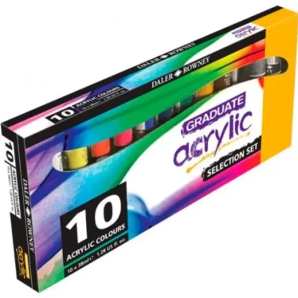 Daler-Rowney Graduate Acrylic Selection Set - 10 x 38ml Tubes - Little Painter Art | Exploring the Endless Possibilities of Art Online