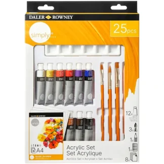 Daler-Rowney Simply Acrylic Set - 25 Pieces - Little Painter Art | Exploring the Endless Possibilities of Art New