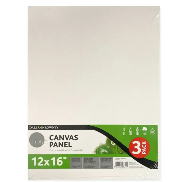 Daler-Rowney Simply Canvas Panels Pack of 3 - 12" x 16" - Little Painter Art | Exploring the Endless Possibilities of Art Hot