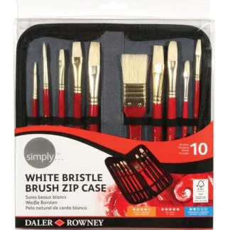 Daler-Rowney Simply White Bristle Brush Zip Case - Little Painter Art | Exploring the Endless Possibilities of Art Online