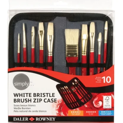 Daler-Rowney Simply White Bristle Brush Zip Case - Little Painter Art | Exploring the Endless Possibilities of Art Online