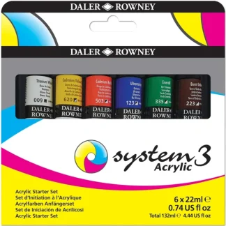 Daler-Rowney System3 Acrylic Starter Set - 6 x 22ml Tubes - Little Painter Art | Exploring the Endless Possibilities of Art Discount