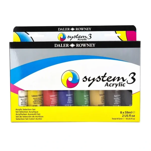 Daler-Rowney System3 Selection Acrylic Paint Set - 8 x 59ml - Little Painter Art | Exploring the Endless Possibilities of Art Fashion