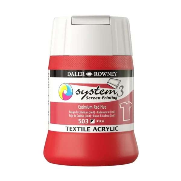 Daler-Rowney System3 Textile Screen Printing Acrylic Colour - 250ml - (White Cap) - Little Painter Art | Exploring the Endless Possibilities of Art Cheap