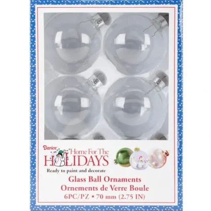 Darice Clear Glass Ornament Balls 6pk - Little Painter Art | Exploring the Endless Possibilities of Art Flash Sale