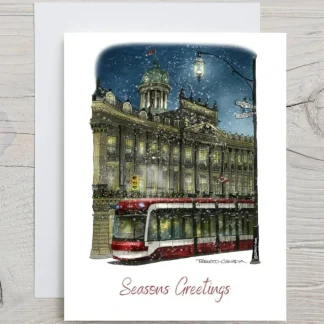 David Crighton Christmas Card - Winter's Night Toronto - Little Painter Art | Exploring the Endless Possibilities of Art Fashion