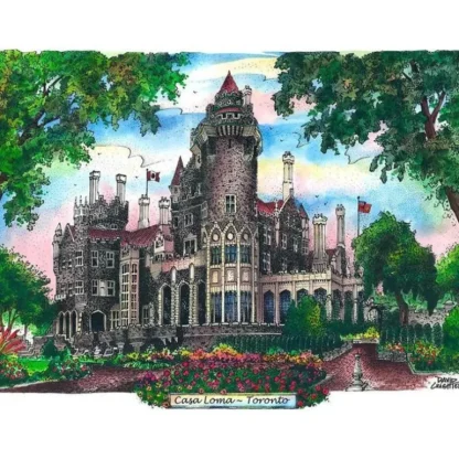 David Crighton Postcard - Casa Loma Toronto - Little Painter Art | Exploring the Endless Possibilities of Art Fashion