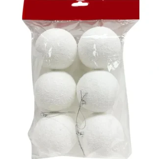 Deco Noel Foam Snowballs Hanging Ornaments 6pk - Little Painter Art | Exploring the Endless Possibilities of Art Shop